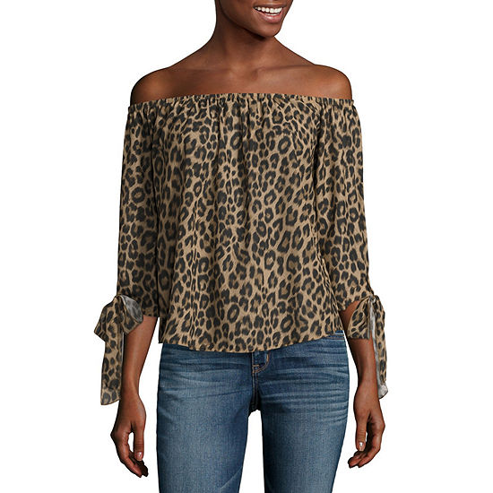 i jeans by Buffalo Tie Sleeve Off Shoulder Top