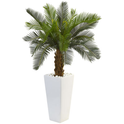 3’ Cycas Artificial Tree in White Tower Planter