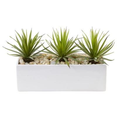 Mini Agave Artificial Plant in Rectangular Ceramic, Color Green JCPenney