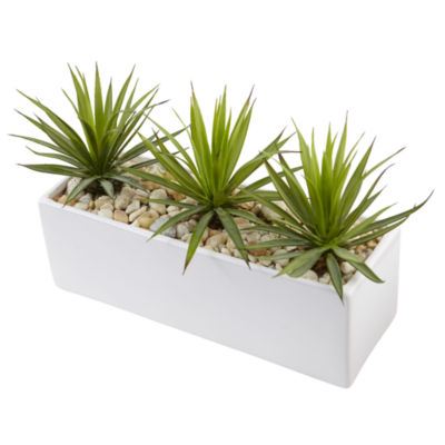 Mini Agave Artificial Plant in Rectangular Ceramic