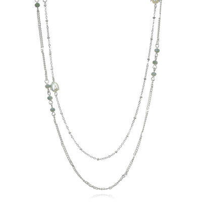 Bijoux Bar Delicates Silver Tone 36 Inch Flower Strand Necklace