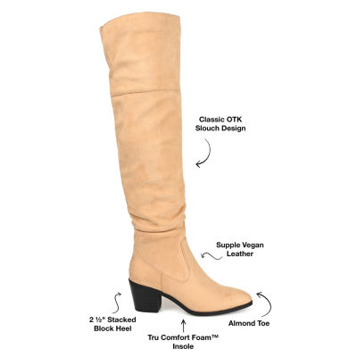 Journee Collection Womens Zivia Stacked Heel Over the Knee Boots