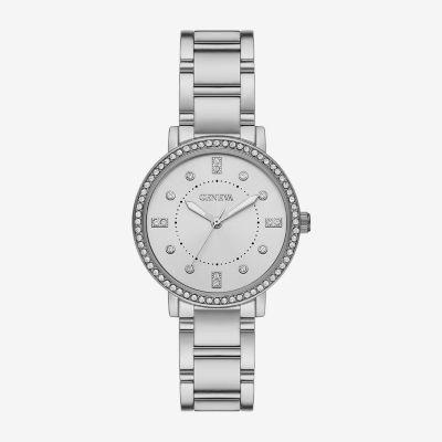 Geneva Ladies Womens Crystal Accent Silver Tone Bracelet Watch Fmdjm241 ...