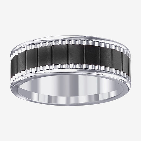 Mens 7MM Ceramic Wedding Band, 8, Grey