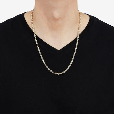 Mens 14K Gold 24 Inch Rope Chain Necklace