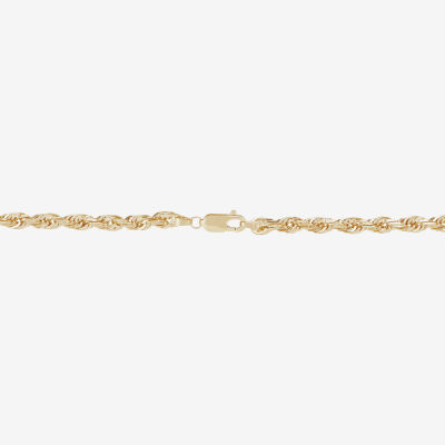 Mens 14K Gold 24 Inch Rope Chain Necklace