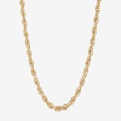 Mens 14K Gold 24 Inch Rope Chain Necklace