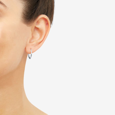 Womens 14K Gold 15.4mm Hoop Earrings