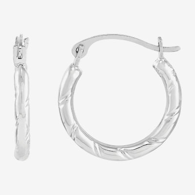 Womens 14K Gold 15.4mm Hoop Earrings