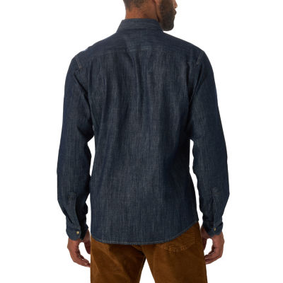 Wrangler® Mens Regular Fit Long Sleeve Button-Down Shirt