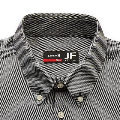 J. Ferrar Mens Slim Fit Easy Care Stretch Fabric Long Sleeve Dress Shirt