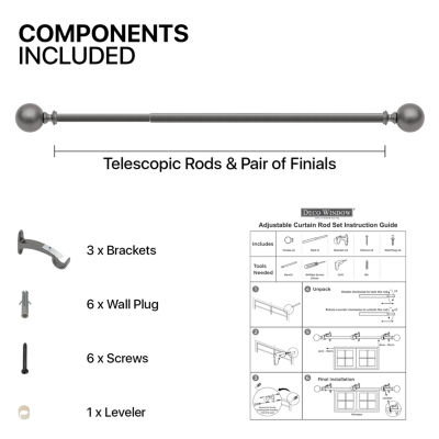 Deco Window Ball 3/4 Curtain Rod