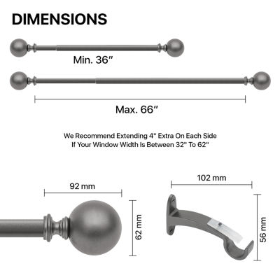 Deco Window Ball 3/4 Curtain Rod