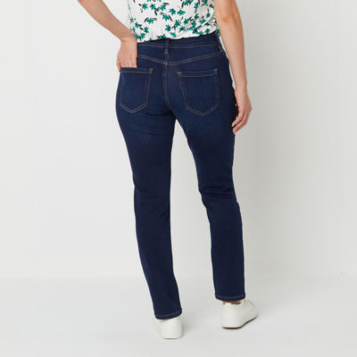 Liz Claiborne Plus Womens Sara Mid Rise Slim Fit, Skinny Leg Jean