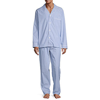 Stafford Mens Long Sleeve 2-pc. Pant Pajama Set