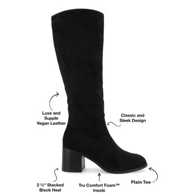 Journee Collection Womens Romilly Stacked Heel Dress Boots