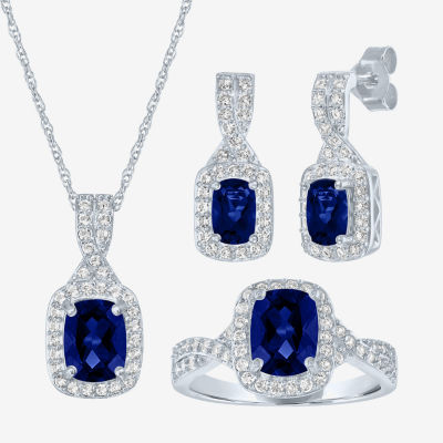 Lab Created Blue Sapphire Sterling Silver 3-pc. Jewelry Set