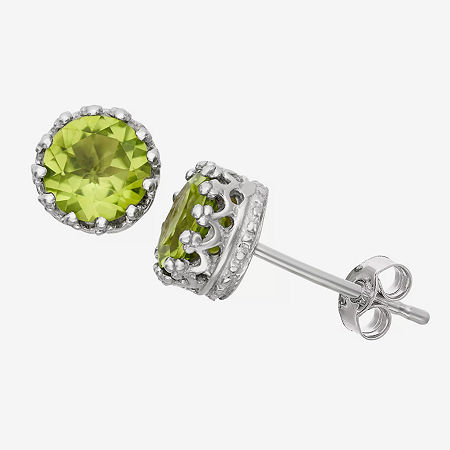 Genuine Peridot Sterling Silver Earrings, One Size, Green