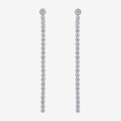 (H-I / I1) 1 CT.T.W. Lab-Grown Diamond 10K White Gold Drop Earrings