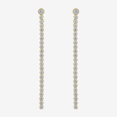 (H-I / I1) Womens 1 CT. T.W. Lab Grown White Diamond 10K Gold Drop Earrings