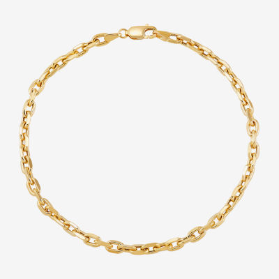 Made in Italy 14K Gold 8 1/2 Inch Solid Link Chain Bracelet