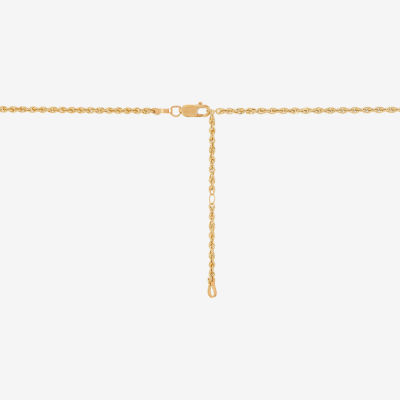 14K Gold 13 Inch Hollow Rope Round Chain Necklace