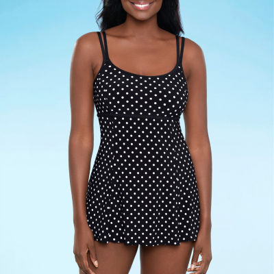 Sonnet Shores Womens Dots Swim Dress