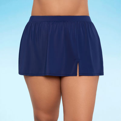 Sonnet Shores Womens Comfort Waistband Swim Skirt Plus