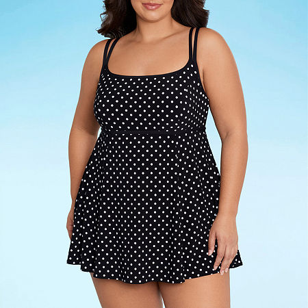 Sonnet Shores Womens Plus Swim Dress, 20w, Black