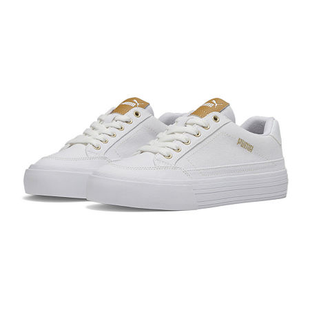 PUMA Court Classic Vulc Womens Sneakers, 7 Medium, White