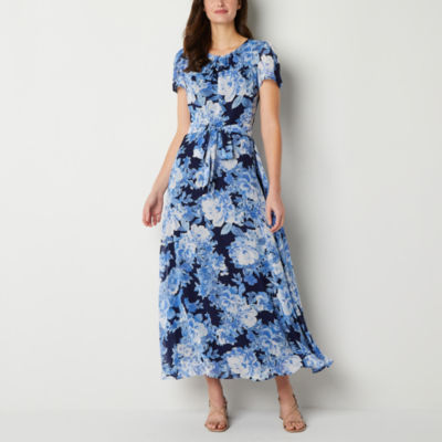 R & K Originals Short Sleeve Floral Maxi Dress