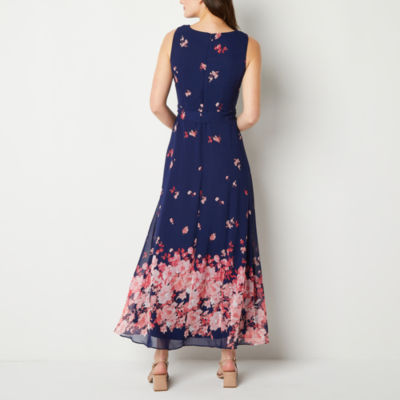 R & K Originals Womens Sleeveless Floral Maxi Dress