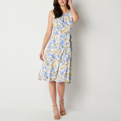 R & K Originals Sleeveless Floral Midi Fit + Flare Dress