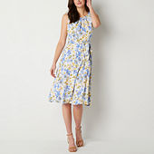 R & K Originals Short Sleeve Floral Fit + Flare Dress, Color