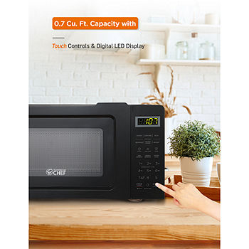  Black+Decker 700 Watt Compact LED Display Countertop Small  Microwave Oven with 10 Inch Turntable and 6 Preset Menu Buttons, Matte Black  : Home & Kitchen