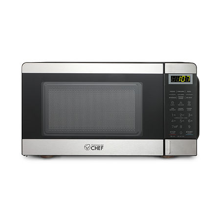 Commercial Chef 0.7-Cu. Ft. Countertop Microwave - Black With Stainless Steel Trim, One Size, Stainless Steel