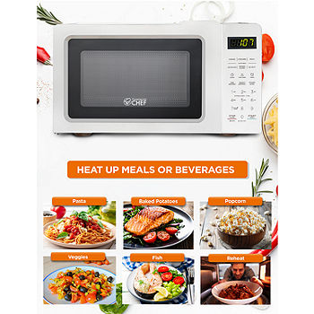 0.7 cu. ft. Small Countertop Microwave in White