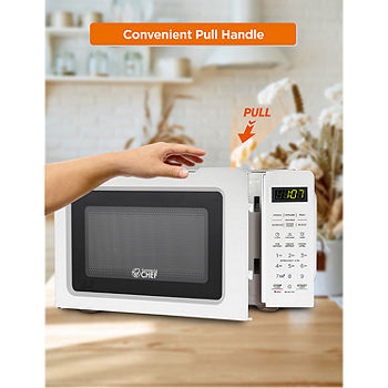 0.7 Cu ft Compact Countertop Microwave Oven, White