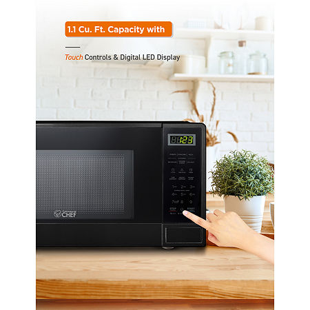 Commercial Chef 1.1-Cu. Ft. Countertop Microwave - Black, One Size, Black