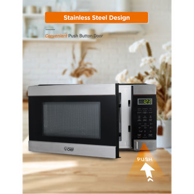 Commercial Chef 1.1-Cu. Ft. Countertop Microwave - Stainless Steel Front