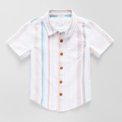 Okie Dokie Toddler & Little Boys Short Sleeve Regular Fit Button-Down Shirt