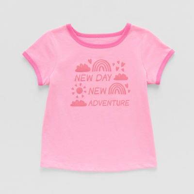 Okie Dokie Toddler & Little Girls Round Neck Short Sleeve Graphic T-Shirt