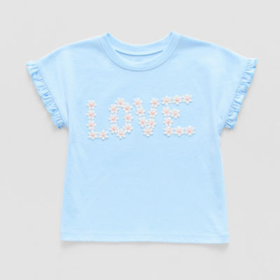 Okie Dokie Toddler & Little Girls Embroidered Round Neck Short Sleeve T-Shirt