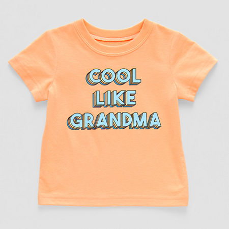 Okie Dokie Baby Boys Crew Neck Short Sleeve Graphic T-Shirt, 6 Months, Orange