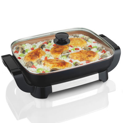 Hamilton Beach® Reversible Deep Dish Ceramic SkilletJCPenney, Color Black