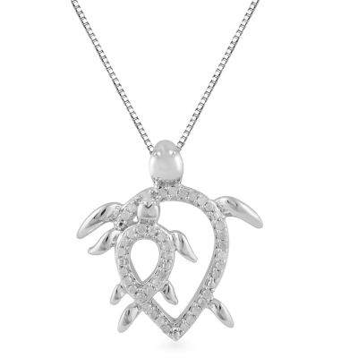 1/10 CT. T.W. Diamond Sterling Silver Dolphin Pendant Necklace - JCPenney