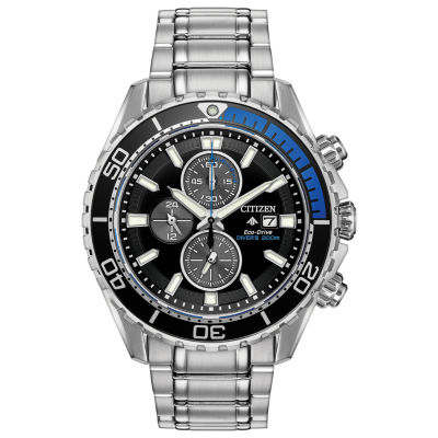 Citizen Promaster Diver Mens Chronograph Silver Tone Stainless Steel Bracelet Watch Ca0719-53e