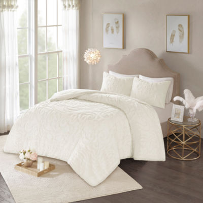 Madison Park Virginia 3pc Tufted Cotton Chenille Medallion Comforter Set