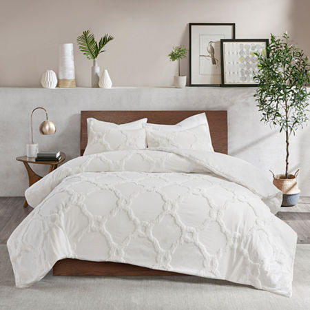 Madison Park Nollie 3-pc. Geometric Duvet Cover Set, One Size, White