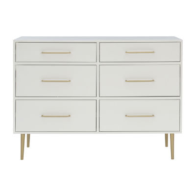 Gipsy Bedroom Collection 6Drawer Dresser, Color White Gld JCPenney